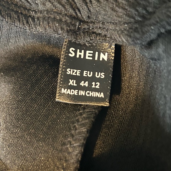 🔥🆕🔥SHEIN Black Waffle Style Track Pants XL - Picture 5 of 6